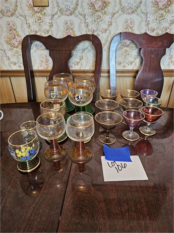 Mixed German Footed Beverage Glasses & More