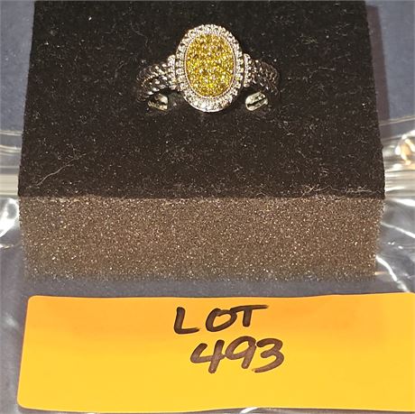 Sterling SZ 10 Yellow Topaz Ring