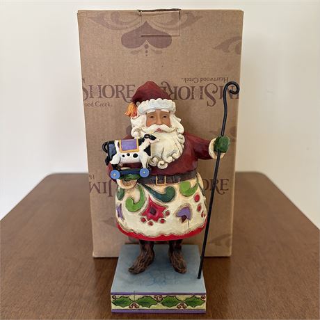Jim Shore Heartwood Creek Santa w/ Cow Figurine - 6.5"T - 4010850