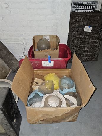 Large Lot of Mixed Glass Shades & Globes