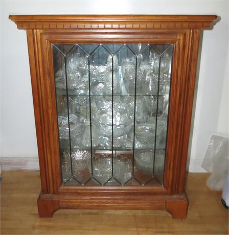 Curio Cabinet With Crystal & Glassware