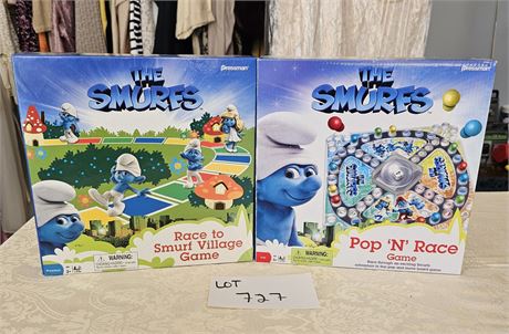 Peyo "The Smurfs" Pop-N-Race and Smurf Village Games by Pressman