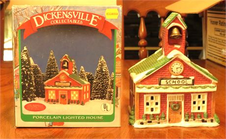 Dickens Collectables Lighted School Building