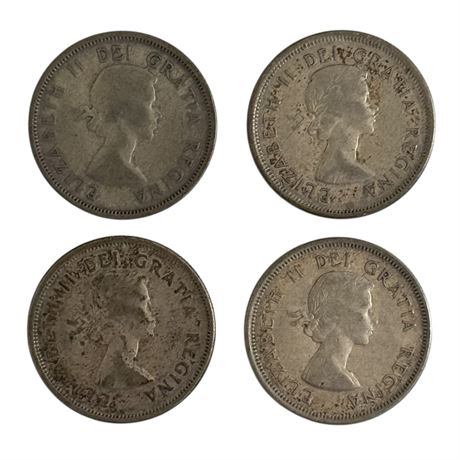 Canadian Silver Quarters (Lot of 4) - 1950's and 1961
