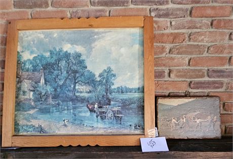 CANVAS OLD MILL PRINT IN WOOD FRAME & DECOUPAGE PRINT