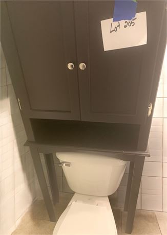 Black Wood Space Saver Over the Toilet Cabinet/Vanity