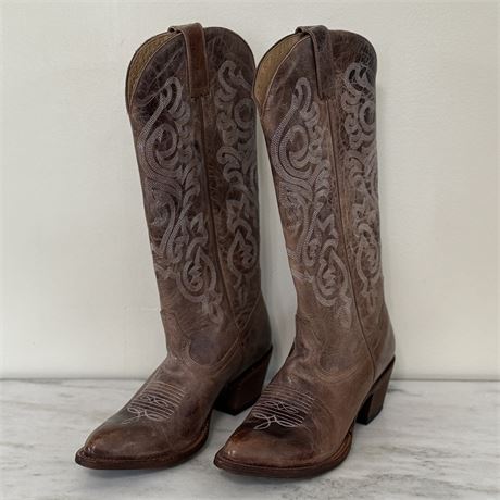 Women's Shyanne Brown Leather Western Boots - Size 9