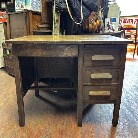 Four Drawer Solid Wood Kneehole Desk - 36 x 26 x 30"T