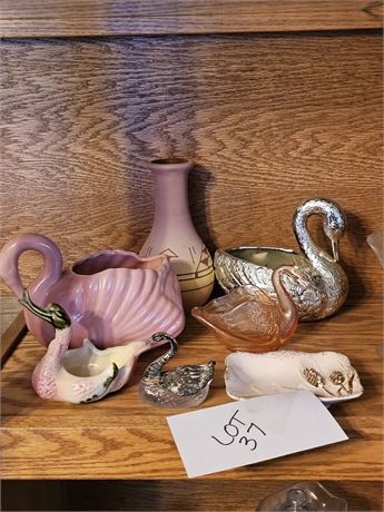 Vintage Swan Collection:Fenton Pink Swan / Hull / Pottery Swan & More