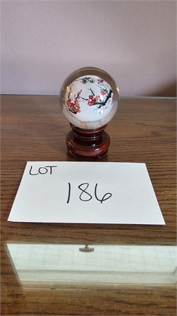 Signed Cherry Blossom Sphere With Stand