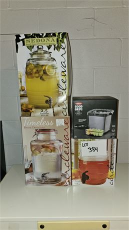 Sedona 2.5 gal & 1.5 gal Beverage Dispensers & Ice Bucket