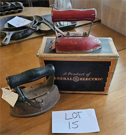 Vintage Iron Lot: G.E & Sad Irons