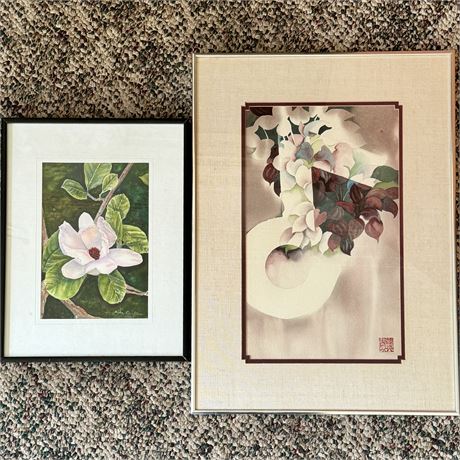 Two Signed Original Paintings Including "Spring" by Young Sook Shin