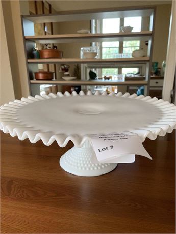 Fenton Hobnail Milk Glass Cake Stand