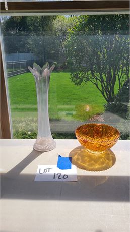 Clear Stretch Vase & Carnival Marigold Bowl