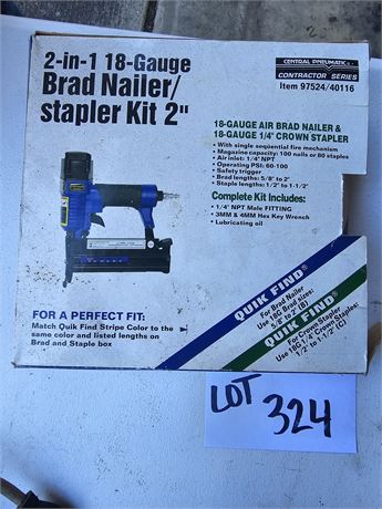 Central Pneumatic 2in1 18 Gauge Brad Nailer & Stapler