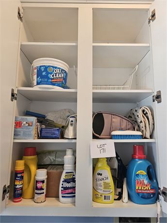 Cupboard Cleanout- Laundry Supplies, Irons & More