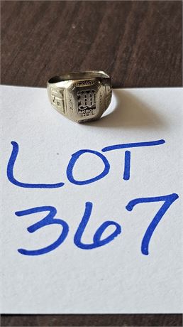 10K White Gold Men's 1926 Akron High School Ring 3.34 DWT