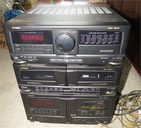 Fisher Amplifier, Cassette Player, CD Player