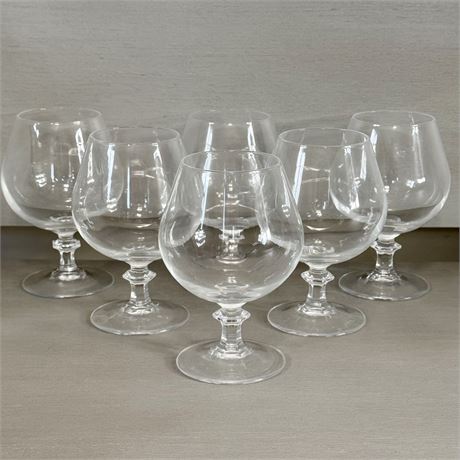 Cristal d’Arques Durand Brandy Cognac Stemmed Crystal Snifter Glasses 4 3/4"H