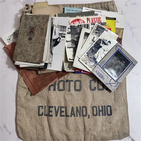 Photography Ephemera Lot - Photos, Paper, Photo Postcards and More