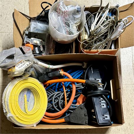 Mixed Lot - Extension Cords, Wires, Cables, Etc.