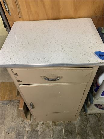 Vintage Metal Cabinet and Contents