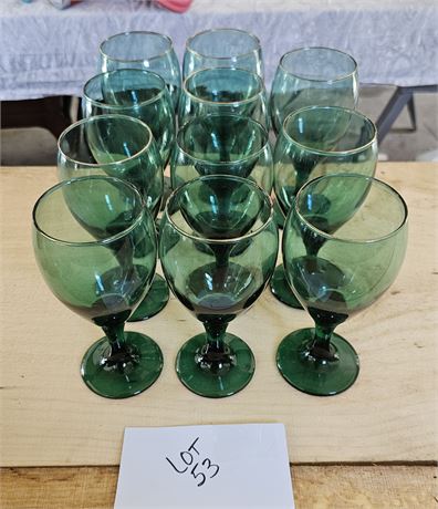 Green Footed Water Goblets