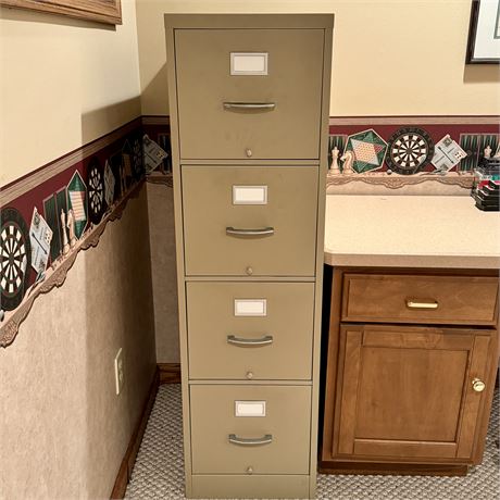 4-Drawer Steel Vertical Filing Cabinet in Beige