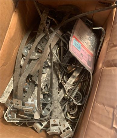 Hardware Lot - Metal Straps & Fasteners - 1 Box