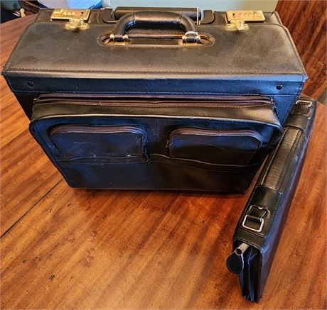 Travel Briefcase w/ Leather Notepad Holder