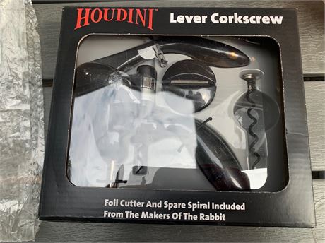 Houdini Lever Corkscrew With Foil Cutter and Space Spiral Included