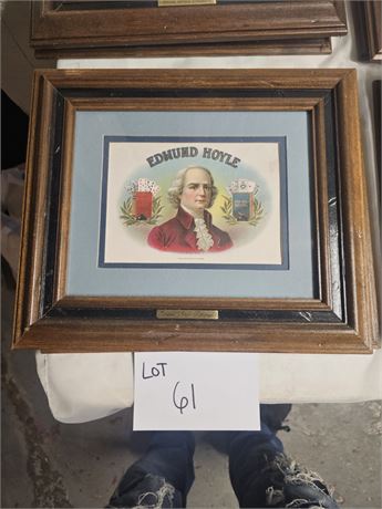 Stone Lithograph Cigar Box Label Framed Ethan Allen & Edmund Hoyle