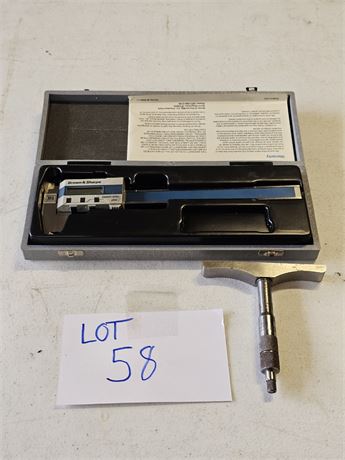 Brown & Sharpe Digit-Cal Plus & Brown & Sharpe 607 Depth Micrometer
