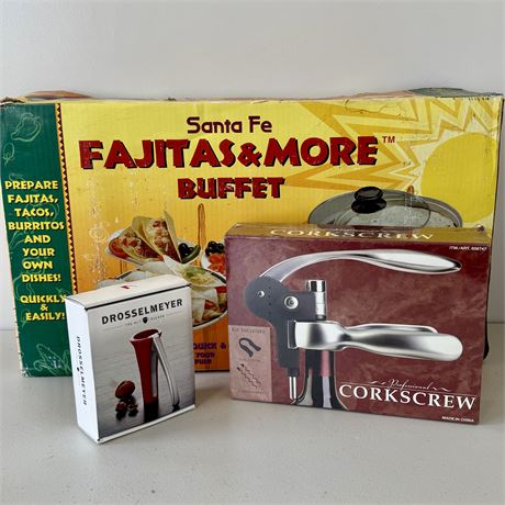 New/Like New Santa Fe Fajitas Buffet, Corkscrew & Drosselmeyer Nutcracker