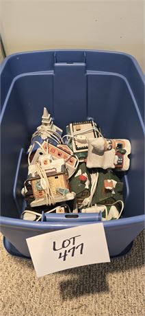 Mixed Misc Christmas Village & Accessories (Two Totes)