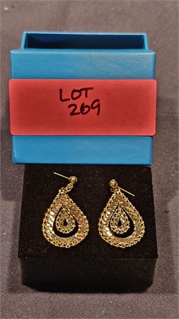 14k Dangle Teardrop Earrings 1.4 dwt