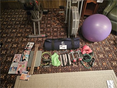 Mixed Exercise Equipment:Rolling Board/Weighted Band's/Workout DVD's & More