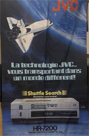 JVC Advertising Flag HR-7200 VHS Video Recorder & Space Shuttle Shuttle Search
