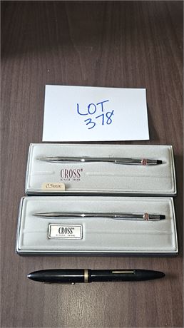 Cross General Tire Mechanical Pencil & Ball Point Pen , Sheaffer White Dot Gold