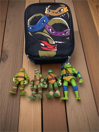 Teenage Mutant Ninja Turtles Mutant Action Figures W/Soft Case Storage Lunch Box