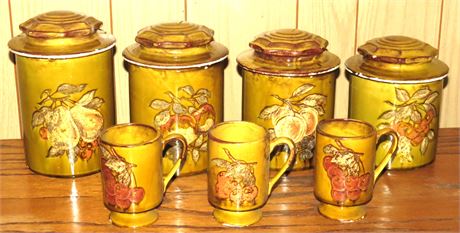 Vintage Ceramic Canister Set, mugs