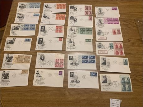 1955 First Day Covers (FDCs) Cachet Stamped Envelope Collection
