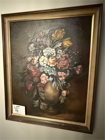 Still Life Floral Oil Painting On Canvas 30” X 24”