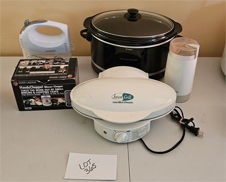 B&D Food Chopper, Hamilton Beach Steam Grill & Crock Pot, Mixer & More