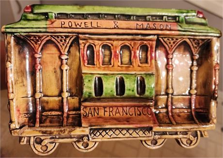 San Francisco Powell & Mason Ceramic E.F. Clements Trolley Car Ashtray