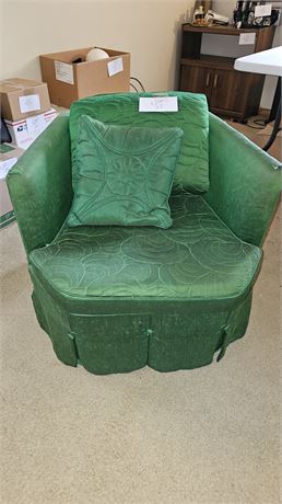 Vintage Christmas Green Swivel Side Chair