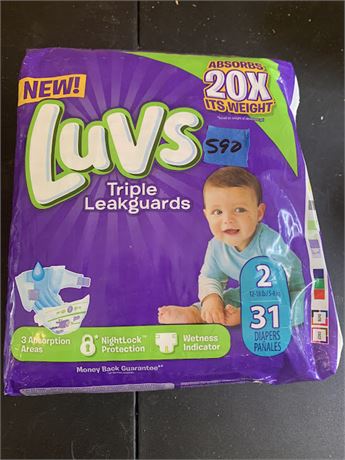 LUVS Triple Leak Guard Diapers Size 2 For 12 - 18 Pounds Pack Of 31