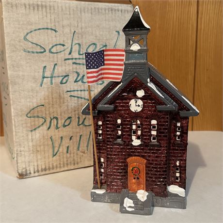 Dept. 56 Snow Village "New School House" 1986