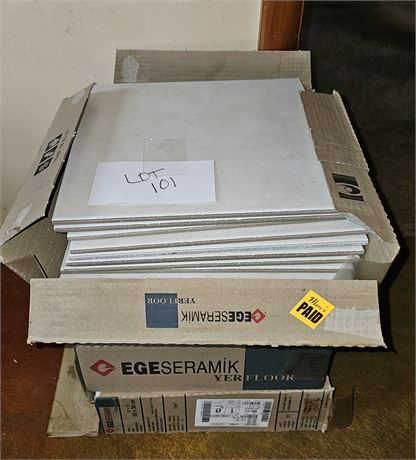 12" x 12" Ceramic Floor Tile Beige Color 4 Boxes